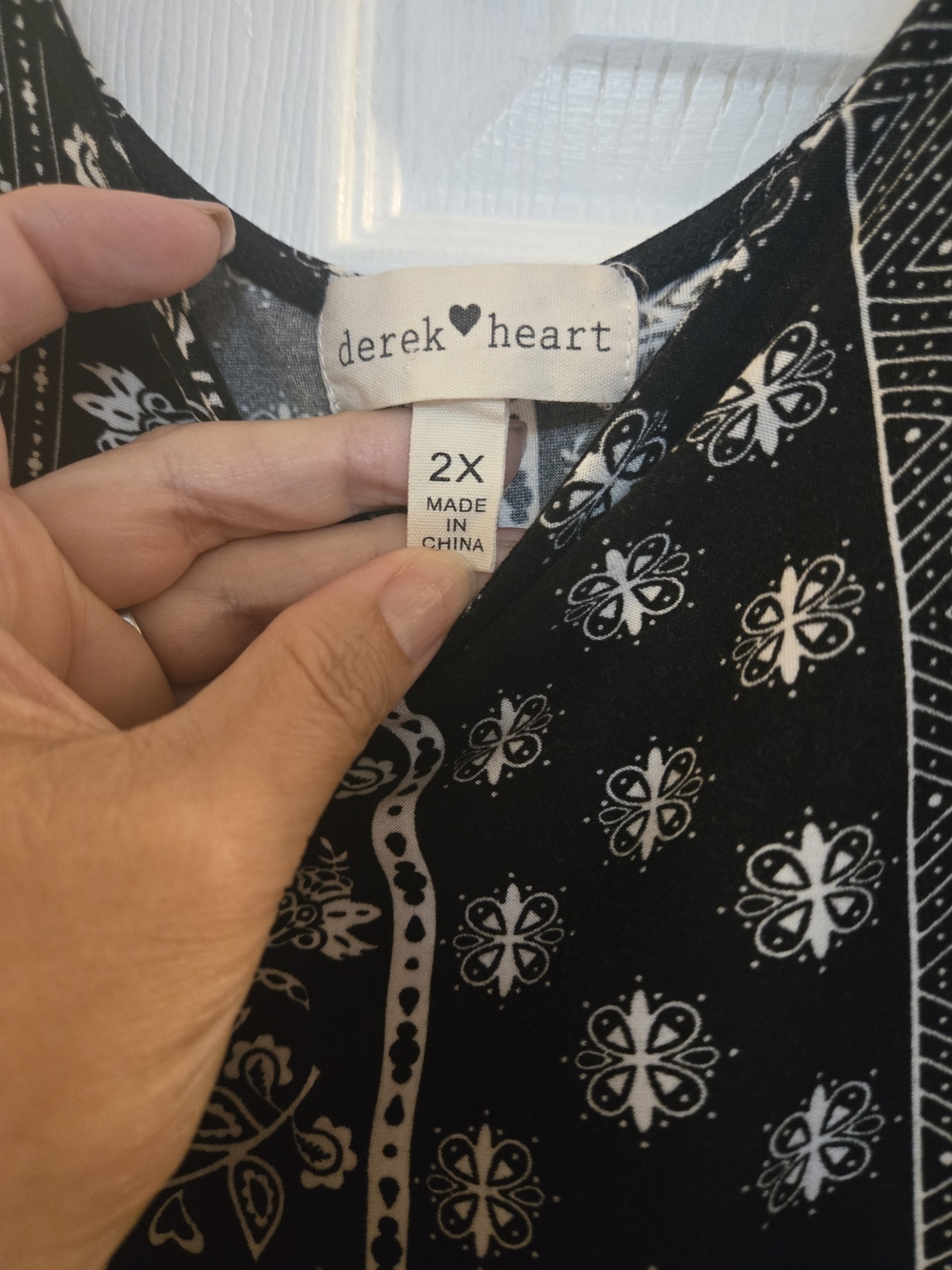 Derek Heart Black and White Bandana Print Romper - Picture 2 of 6